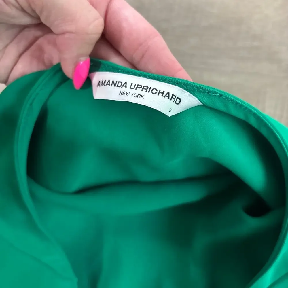 Amanda Uprichard Samba Dress Dark Green Women Size Small